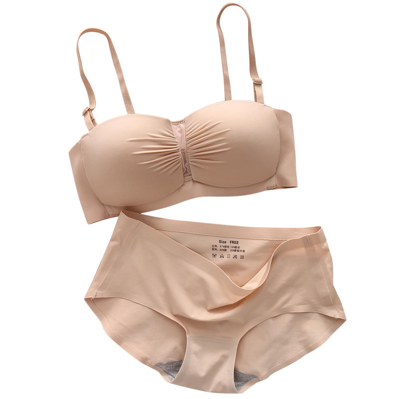 Japanese gp bra half cup no steel ring tube top sexy set underwear female thin shoulder strap seamless thin section summer - Taobao