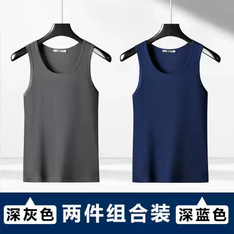 Летняя тонкая шелковая футболка с круглым воротом без рукавов, slim fit