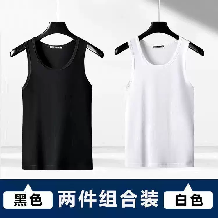 Летняя тонкая шелковая футболка с круглым воротом без рукавов, slim fit