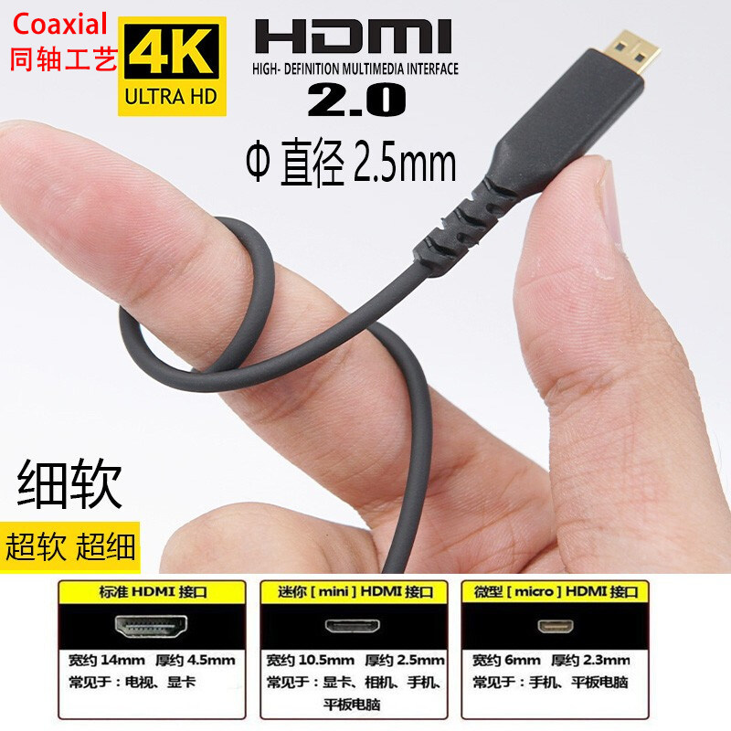Коаксиальный ультратонкий кабель soft HDMI2.1 с разрешением 4K HD видео, PTZ зеркальная камера, плоский монитор Изображение 1