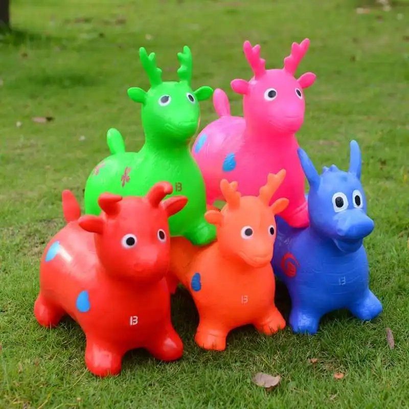 Trumpet mini jumping horse can't take a ride and skip a bull child toy animal inflatable toy jump deer-Taobao