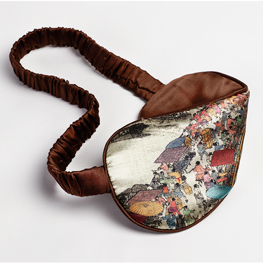Forbidden City Qingming Shanghetu eye mask real silk thickened wearing comfortable soft shading retro sleep mask