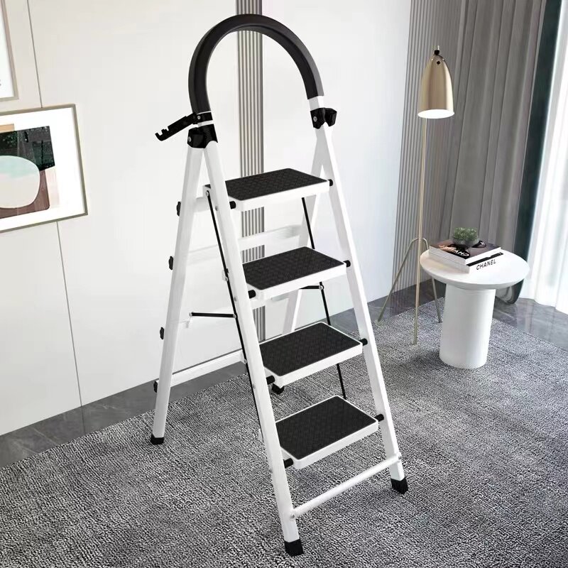 Stainless Steel Ladder Home Folding Ladder Indoor Multifunction Thickened Aluminum Alloy Herringbone Ladder Mobile Stairway Telescopic Ladder