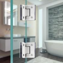 Stainless steel 90 glass door hingeless solid shower room bathroom toilet hinge clip frame titanium hotel double