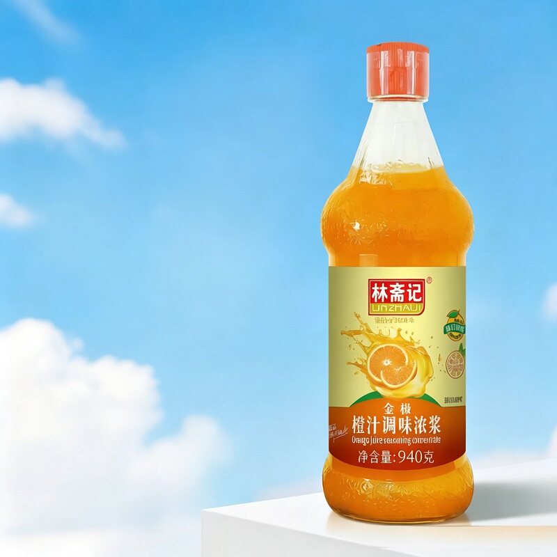 林斋记进口果浆浓缩橙汁蛋糕烘培锅包肉调味浓浆玻璃瓶装940g 浆瓶实拍商品图