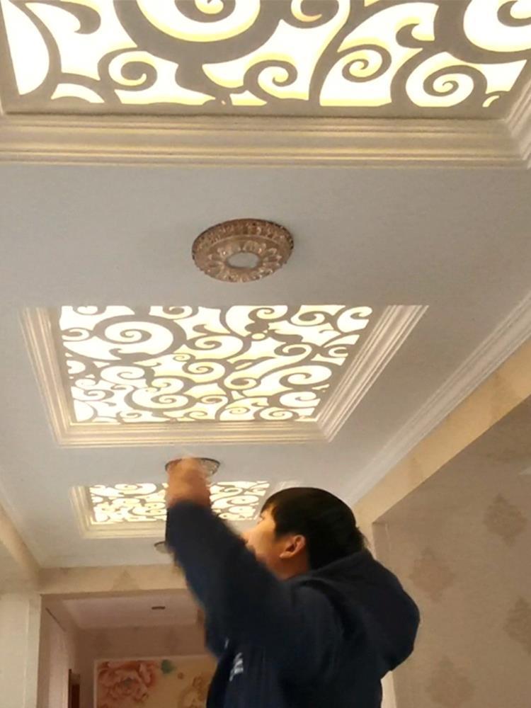 Carving PVC hollow carved ceiling board cut-off plate ceiling room ceiling square solid wood