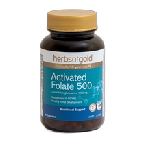 Herbs Of Gold and Likang folic acid for men and women to prepare for pregnancy and protect fetal health 60 capsules of active methyltetrahydrogen