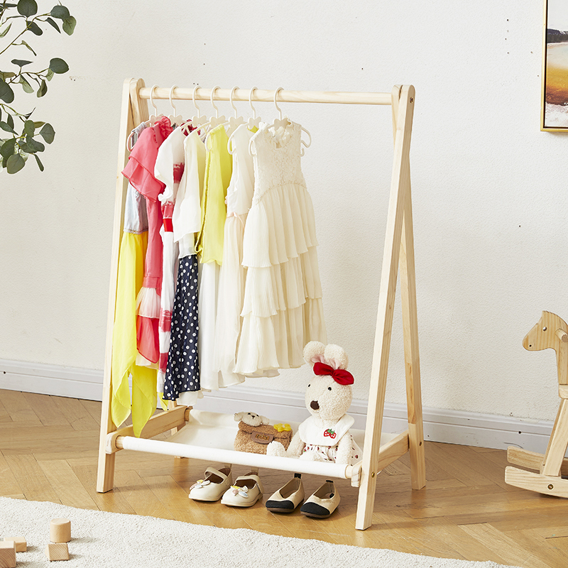 Toddler clothes hanger floor nursery children performance area solid wood minimalist hanging clothes hanger children clothes hanger small hanger