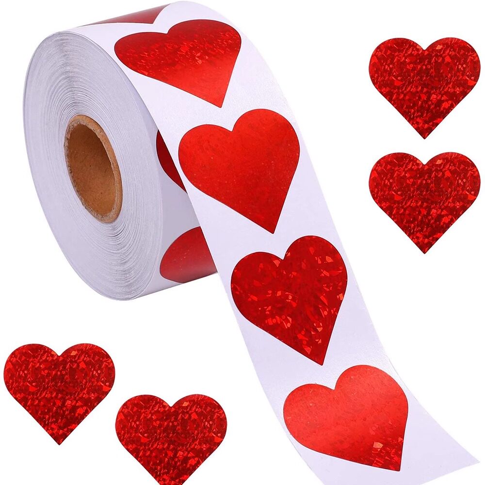 DIY Handmade Heart-Shaped Valentine's Day Stickers Gift Heart-Shaped Sealing Stickers Holiday Gift Box Envelope Decoration
