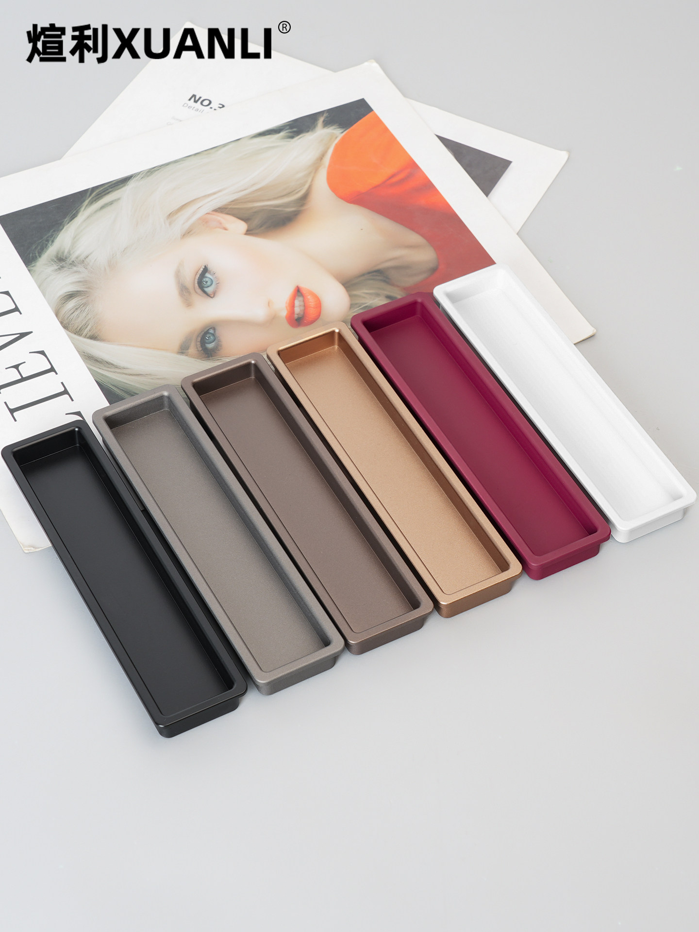 Xuanli Orig. Kitchen Partition Sliding Door Handle Without Lock Body Pocket Door Sliding Door Push-Pull Door Handle Embedded Type