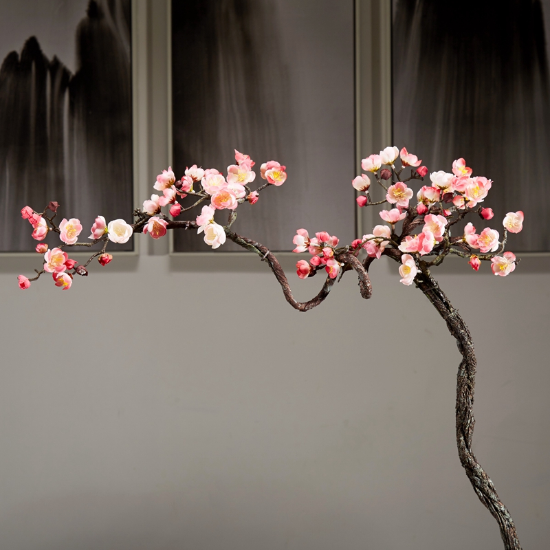 Long branches yellow Proud Lame Emulation Plum Blossom Fake Flower Family Residence Decoration Landing Flower Arrangement Wedding Photography Scene Arrangement