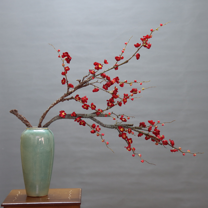 New Chinese-style Zen simulation plum blossom dry branches wax plum fake flower home decoration living room floor-to-ceiling wedding drying bouquet promotion