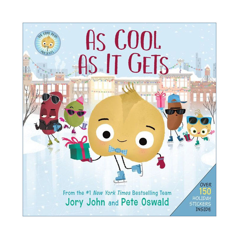 英文原版 The Cool Bean Presents As Cool as It Gets 酷豆子 超150张节日贴纸 圣诞节 精装绘本 ...