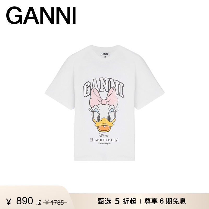[Selected Discount] Disney Daisy Print Casual Fun Round Neck Short Sleeve T-Shirt A1050098151