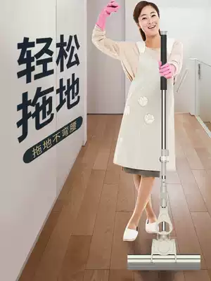 Sponge mop head Hands-free dual-use dry and wet roller type household rotating large floor mop rubber cotton absorbent mop