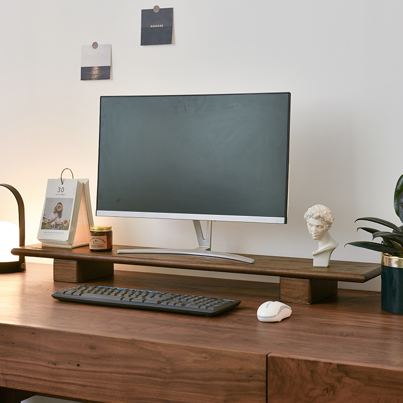 Solid wood computer screen desktop increase rack computer desk rack desktop screen storage pad height bracket base