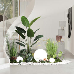 Simulated Green Plant Landscaping for Large Indoor Hallways, Traveler's Banana Tree Artificial Plant Landscape, Living Room Decorative Ornaments