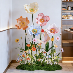 Artificial Flowers and Faux Floral Arrangements for Scene Setup, High-End Restaurant Floor Decorations, Ambiance-Enhancing Decor, and Popular Photo Spots