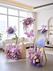 Purple Wedding Artificial Flower Arrangement Scene Setup for the Handover Ceremony Area, Popular Window Display Decorations, Fake Flower Row Decoration and Landscaping