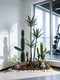 Simulated cactus landscaping ornaments, large creative plant combinations, indoor entrance green plants, cactus column decorative ornaments