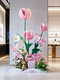 Tulip artificial flower shop entrance decoration attractive giant bouquet high-end Goddess Day photo check-in area