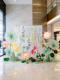New Chinese-Style Semi-Transparent Gauze Curtain for Photo Spots, Banner Hanging Cloth, Spring Green Lotus Artificial Flower Decorations