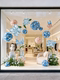 Simulated Green Plant Landscaping Combination Hydrangea High-End Landscape Arrangement Spring Window Decoration Display Scene Ornaments