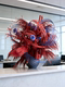 Red Festive Front Desk Atmosphere Decoration Items for Company and Hotel, Festival Tabletop Artificial Flowers, Bamboo Woven Fake Flower Ornaments