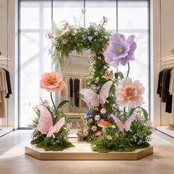 Clothing Store Decorations, Handmade Paper Art Flowers, Scene Setup, Store Atmosphere Arrangement, Beautiful Display, Artificial Flowers, Faux Flower Ornaments