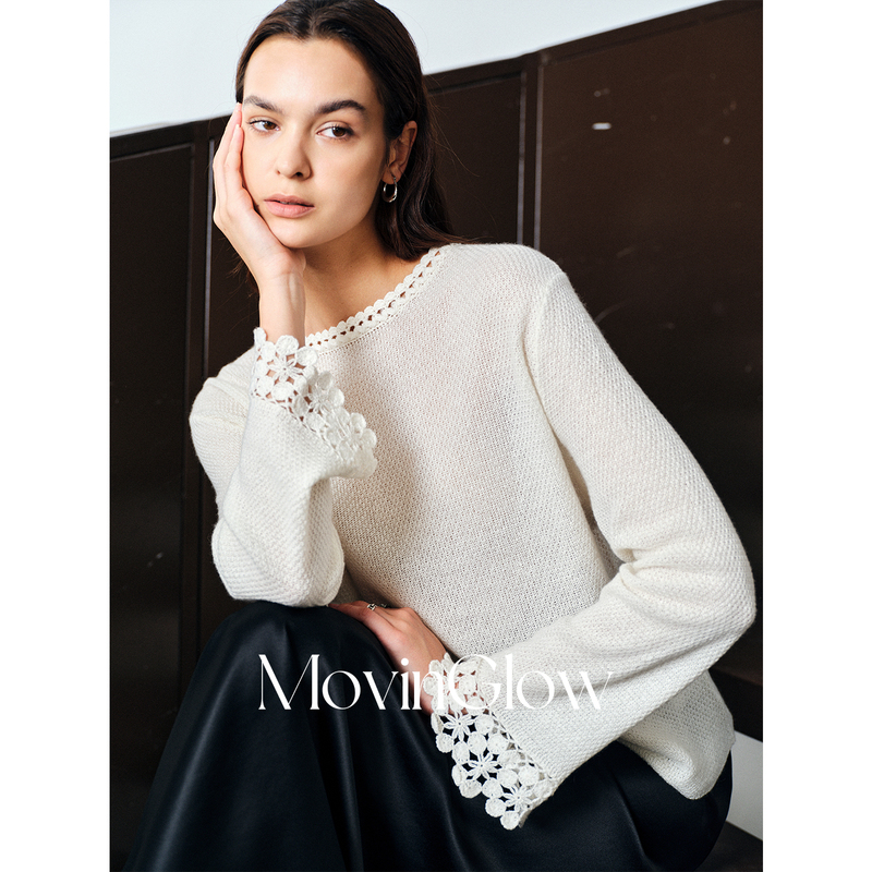 Movingglow |   Lightweight Journey: New Australian Premium Cashmere Linen Handmade Crochet Multi-Stitch Knitwear