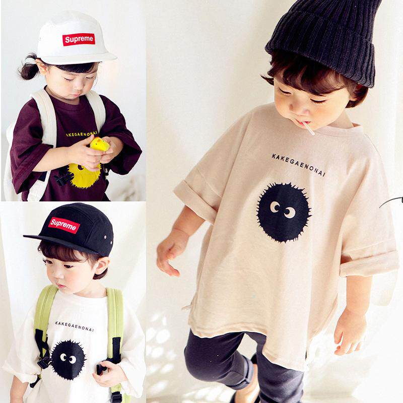 T-shirt jacket 2021 new loose large size women's summer Korean children's cotton cute round neck T-shirt children