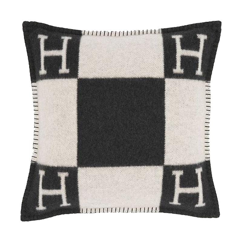 h sofa pillow waist cushion wool cushion pillow back bedside letter pillow cashmere home light luxury living room