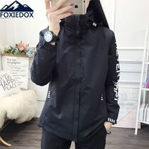 FOXIEDOX stormtrooper womens trendy brand Korean three-in-one detachable plus velvet thick windproof jacket two-piece set