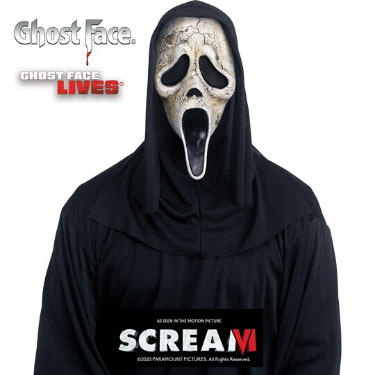 Scream 6Th Generation Split Version Ghost Face Mask Voice Changer Cosplay Knife Ghost Face Horror Costume Clothes Halloween