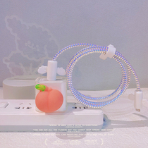 Trembling with the same kind of fart Peach Charger Protective Sleeve applies Apple 12 11por data wire winder anti-fouling