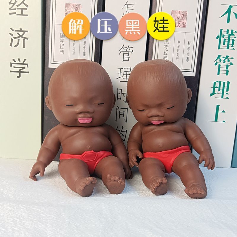 Stress-Relief Toy Natasha Black Doll for Office Workers to Relieve Anxiety, Office Natasha Stress-Relief Small Doll Toy
