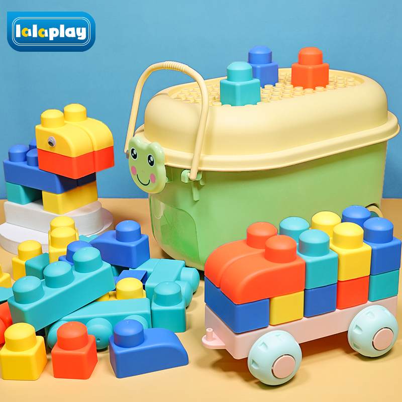 Soft building block baby can nibble with soft gluon silicon baby baby tooth gum 6 months large piece 9 gripping training 1 year old teaching-Taobao