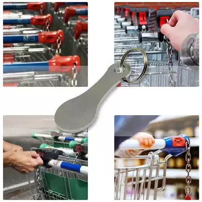 2 Packs Metal Keychain Aluminum Alloy Shopping Cart Token Ke
