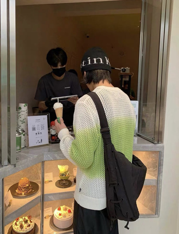 [In-Stock Discount] Stussy Knitted Hollow-Out Gradient Sweater