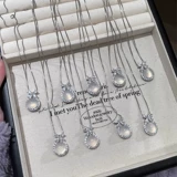 Ожерелье из белого нефрита, цепочка до ключиц для принцессы, серебро 925 пробы, легкий роскошный стиль, изысканный стиль