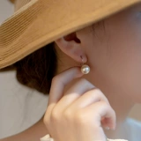 Туфли на высоком каблуке, серьги из жемчуга, серебро 925 пробы, легкий роскошный стиль, изысканный стиль, 2024 года