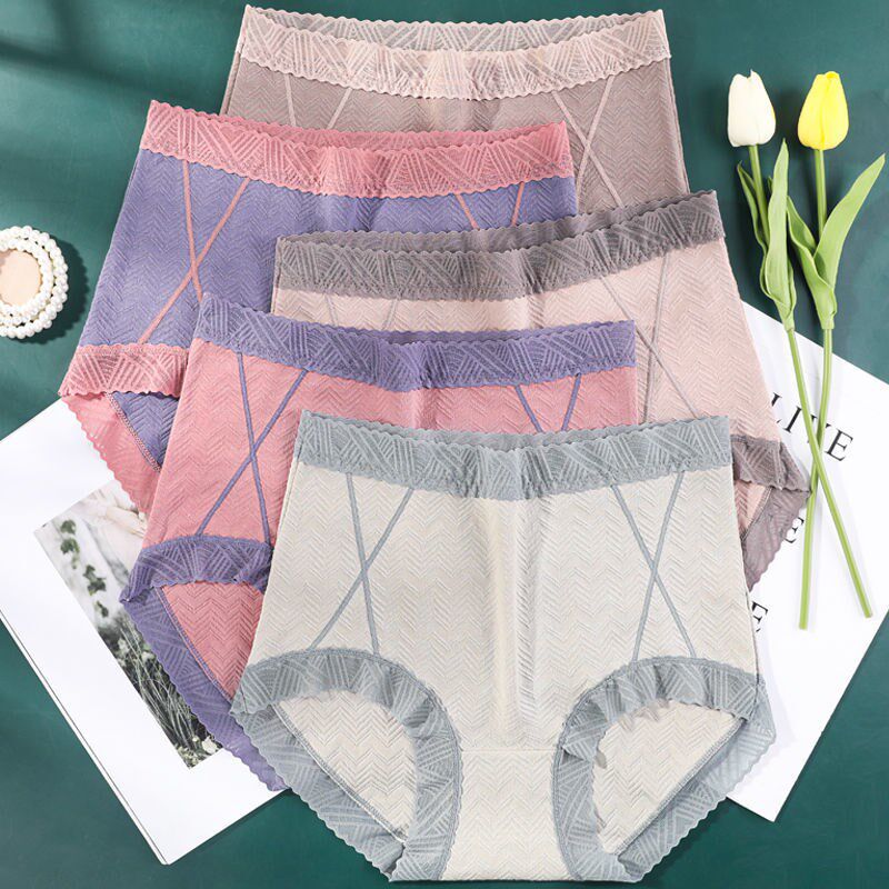 Full Cotton Lady Briefs Female Pure Cotton High Waist Day Tying Glutes BREATHABLE CLOSETS mm200 catty for a large size