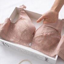 Spring lingerie female ultra-thin large breasted with little steel ring to gather auxiliary milk large size Fat mm full cups shrink bra