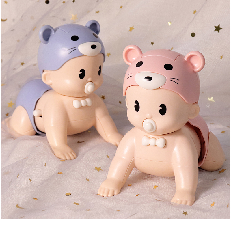 Baby learning crawling toys baby electric crawling baby guides young children to move and crawl for 6 months and look up 7 dolls 8-12