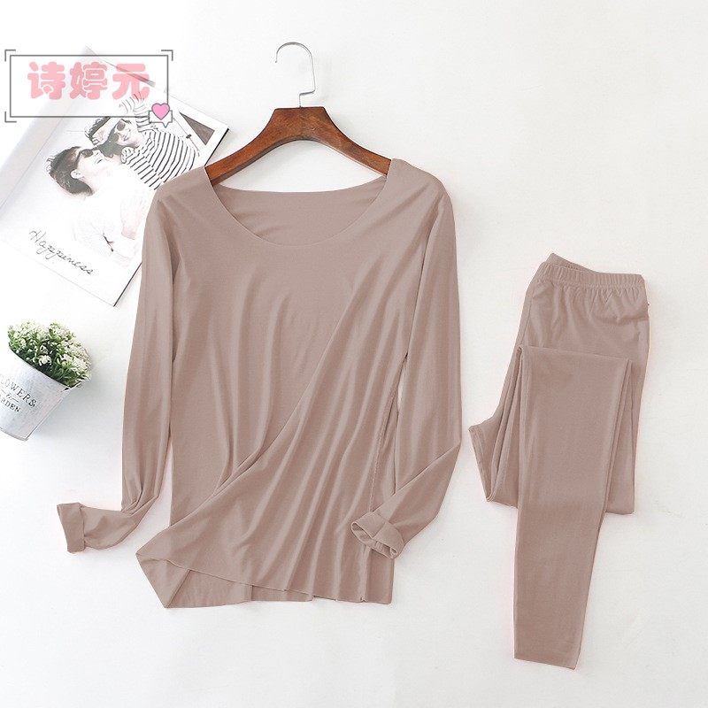 Ms. Modale's indefinite autumn pants thin weight plus 200 kg fat MM warm underwear suit winter