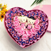 99 real knowledge lollipops oversized heart-shaped candy gift box bouquet for girlfriend creative teacher's day gift