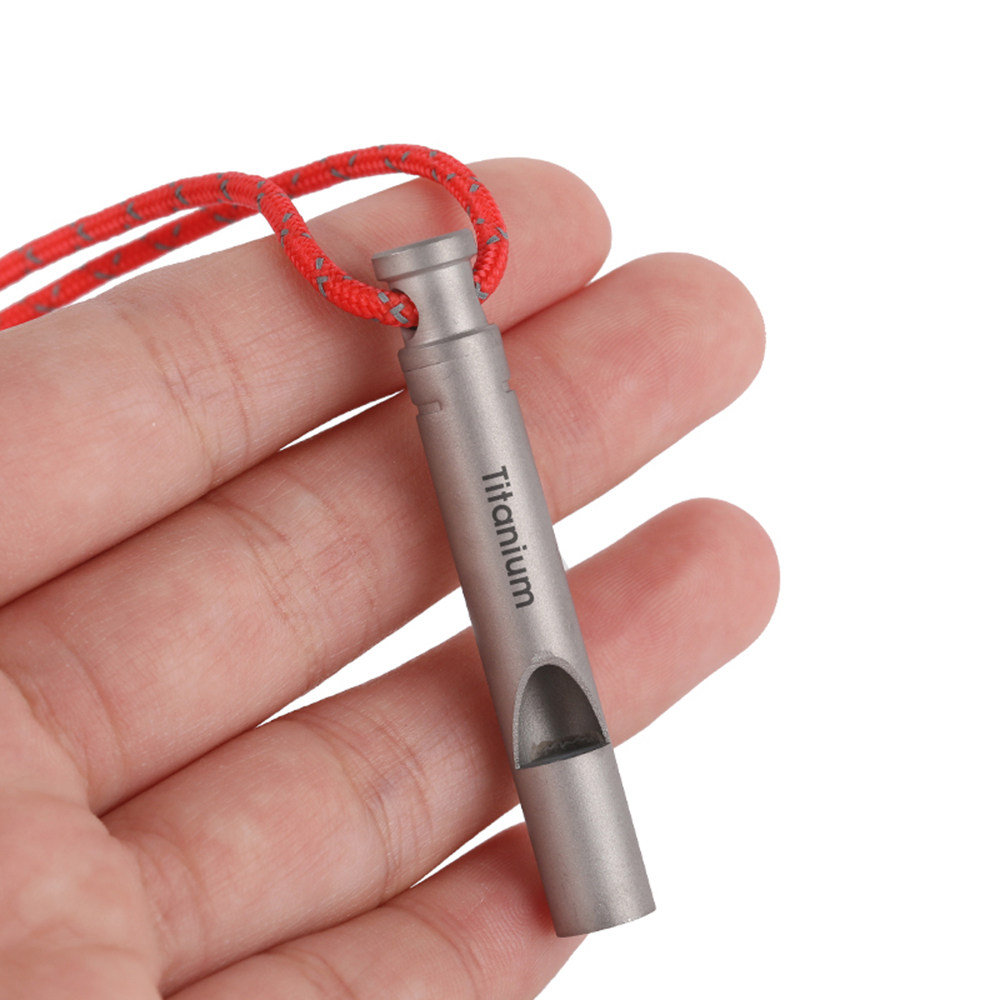 Titanium Emergency Survival Whistle EDC Keyring Loud Portabl