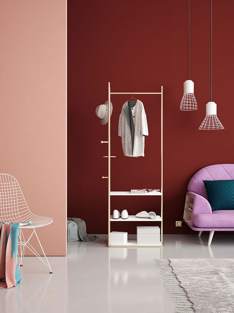 Nordic coat rack Floor-to-ceiling bedroom simple household ins net red clothes Bathroom storage shelf Multi-function hanger