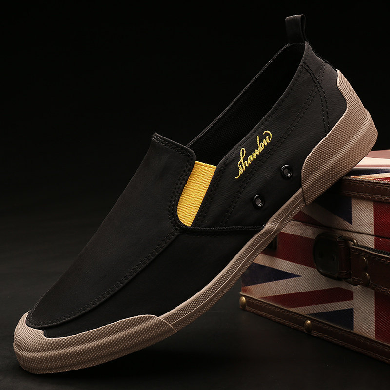 Summer breathable men's men's shoes 2021 new spring slip-on canvas shoes trendy casual old Beijing cloth shoes skate shoes