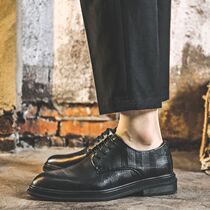 Leather shoes mens winter breathable thin section business formal suit British style black with suit casual leather wedding groom shoes